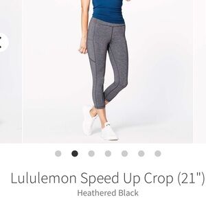 Women’s Lululemon Speed Up Crop 21” Size 2